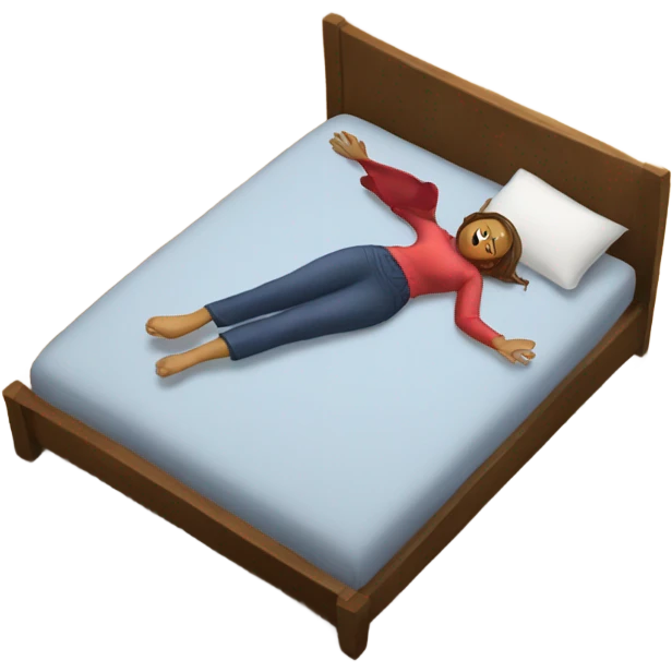 Woman falling from bed on to wooden floor  emoji