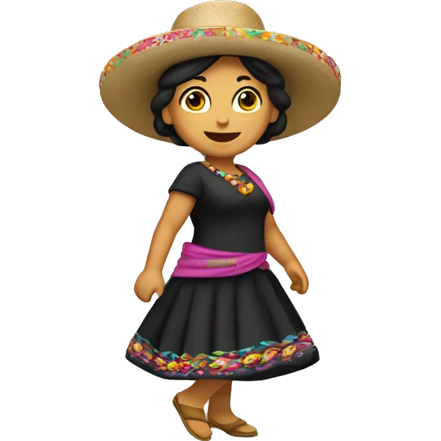 Cholita dancing Caporal emoji