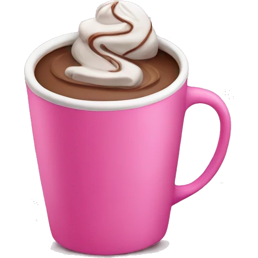 Hot chocolate with a pink cup  emoji
