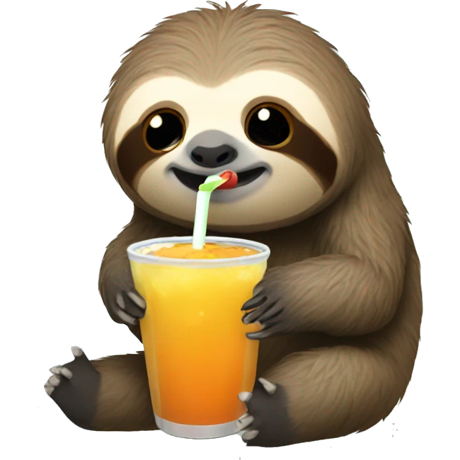 Sloth drinking boba emoji
