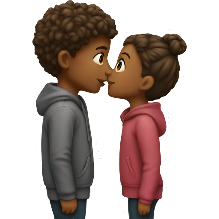 kissing boy and girl emoji