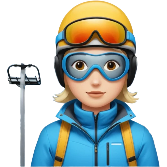 ski trip, person on a ski lift, winter gear emoji