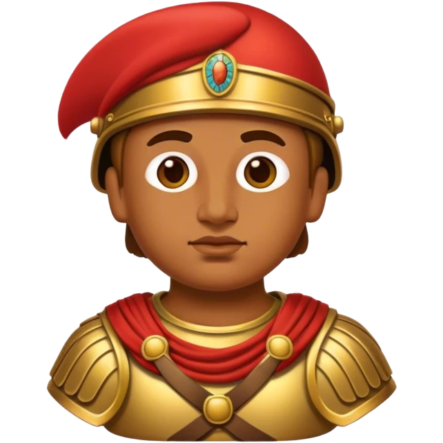 Cinematic Realistic Botero Bronze Roman fat Soldier Emoji. emoji