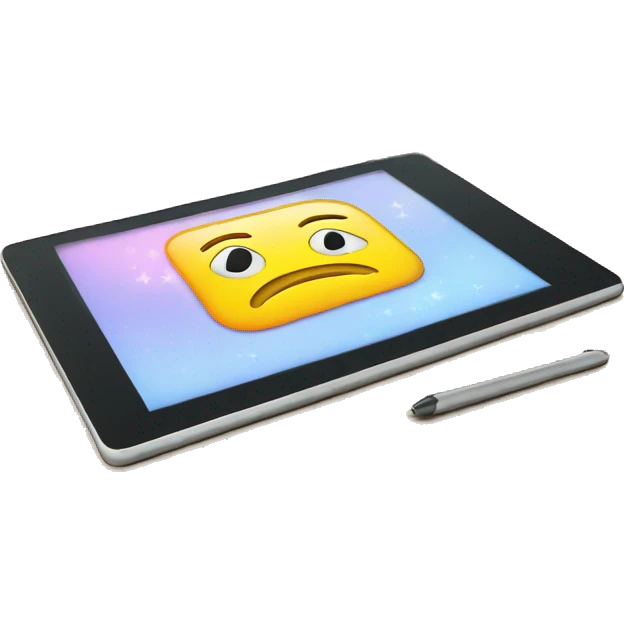 An electronic book. Tablet on the table  emoji