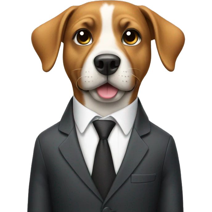 Dog wearing a suit emoji