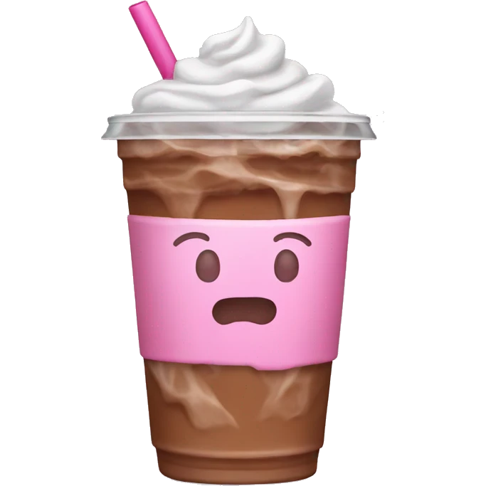 Pink ice coffee emoji