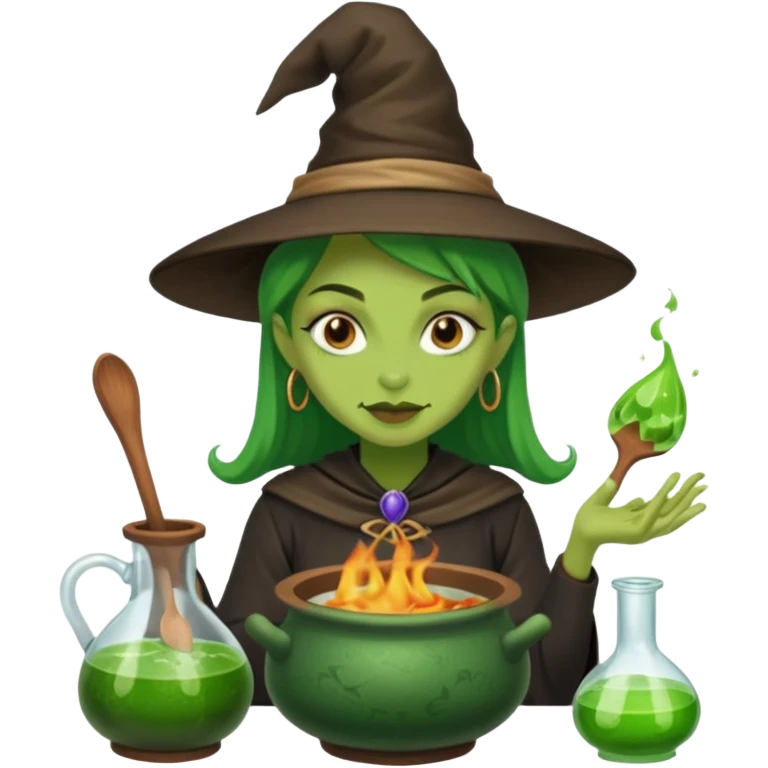 green witch cooking potion emoji