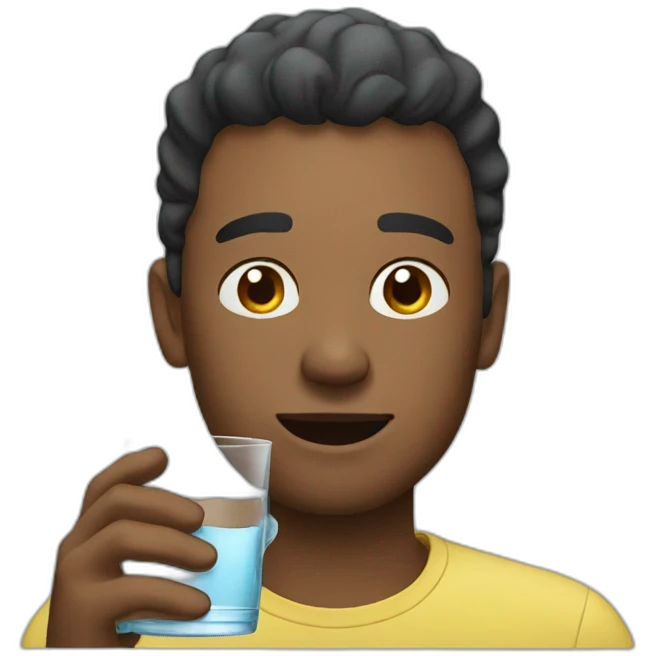 man drink water emoji