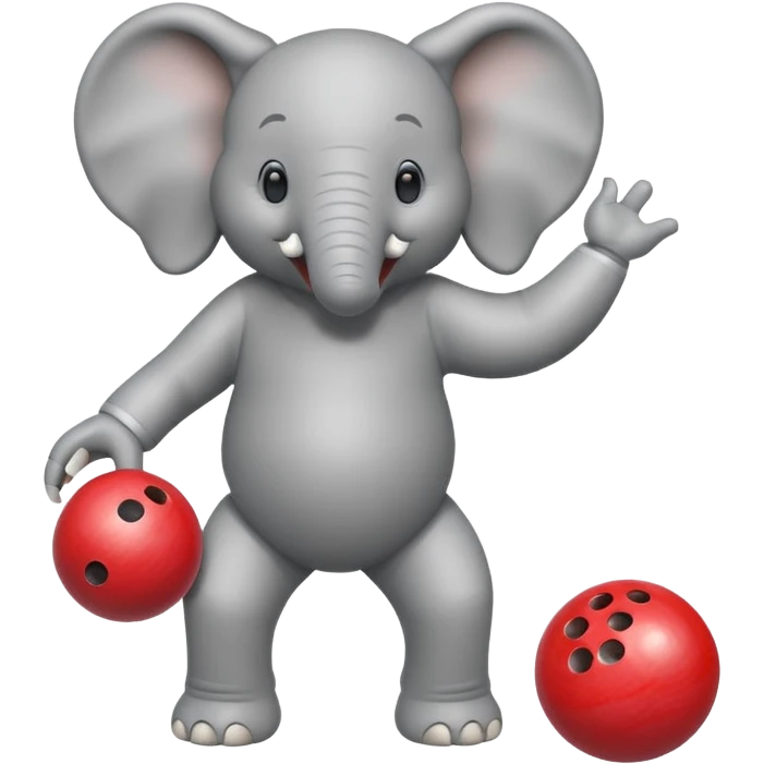 a elephant with hand and legs he is playing bowling   emoji