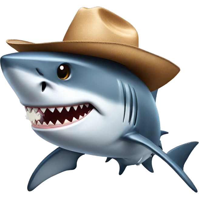 Shark with a cowboy hat emoji