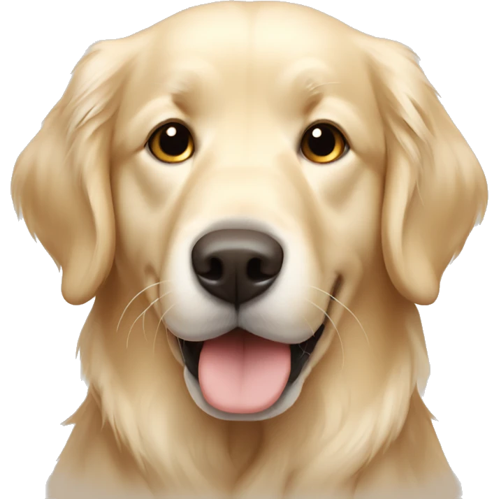 Cream colored golden retriever named Buddy emoji