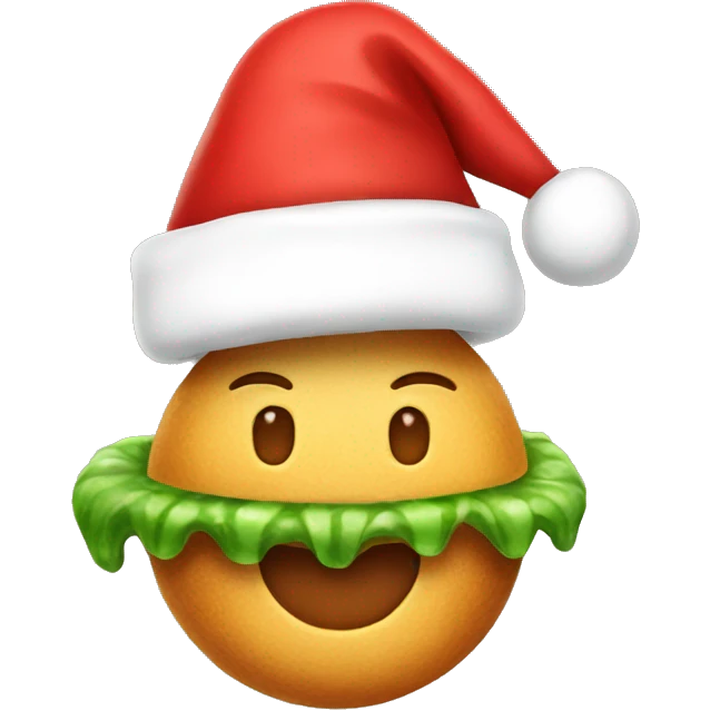 food with santa hat on top emoji