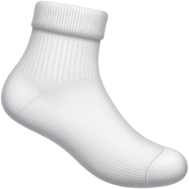 white sock seen directly from underneath showing bottom of the sole emoji