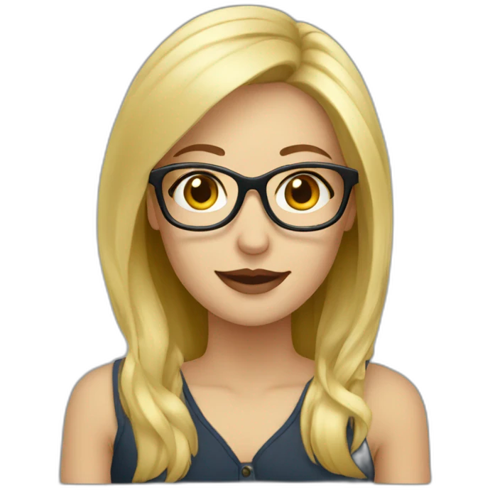 blonde european women with glasses emoji