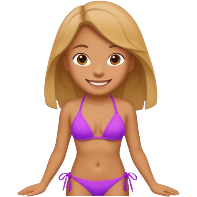 A flat toon girl in bikini emoji