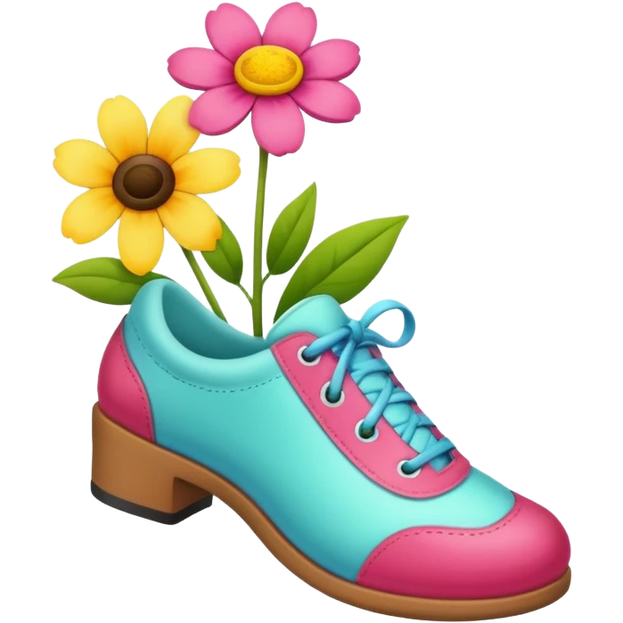Flower holding a shoe  emoji