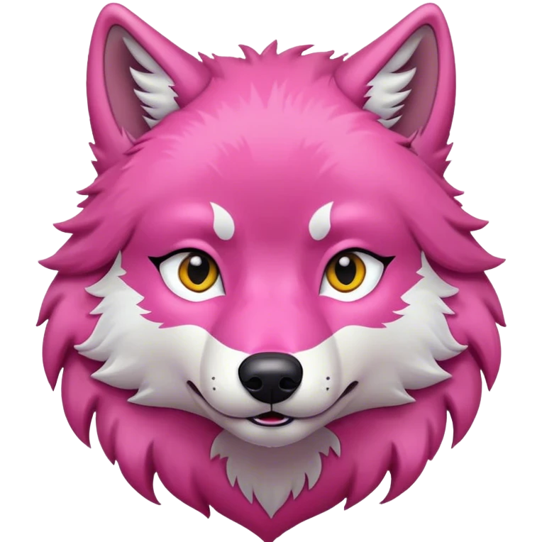 Wolf with pink craff emoji
