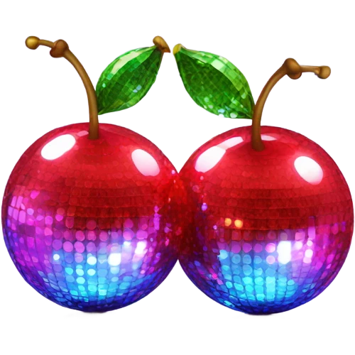 2 Disco ball cherries connected emoji