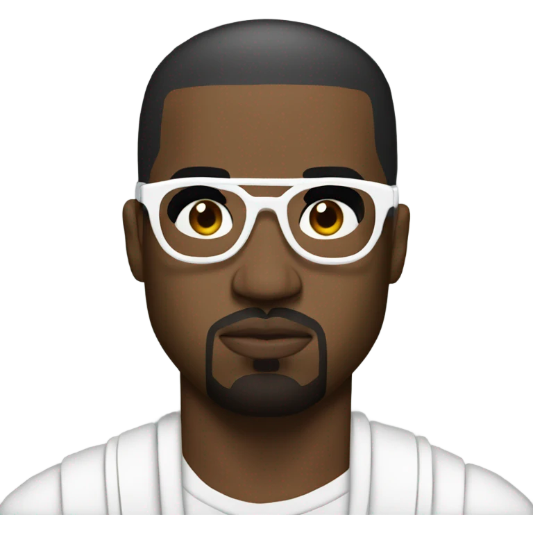 Kanye west wearing white glasses with slits in them emoji