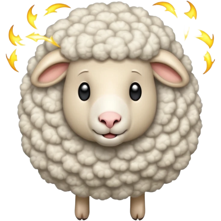 Sheep getting zapped emoji