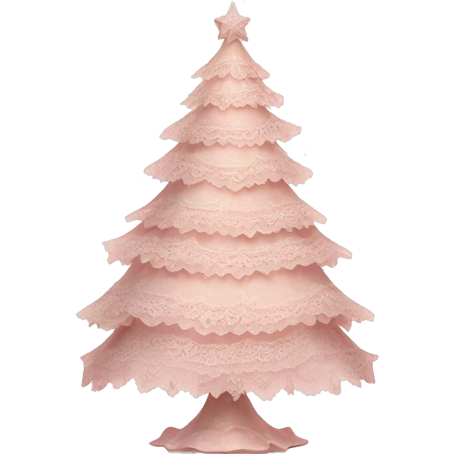 vintage rococo light pink christmas tree with lace and frills emoji