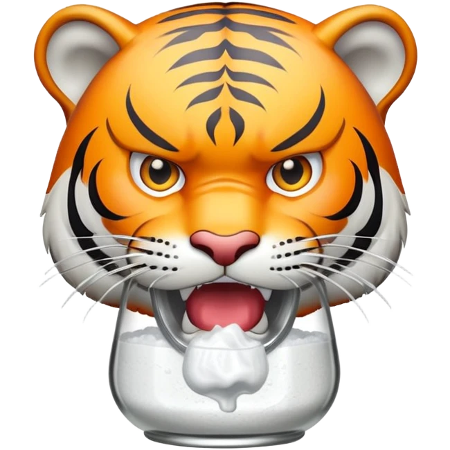 tiger face with salt shaker being salty for Twitch emote emoji