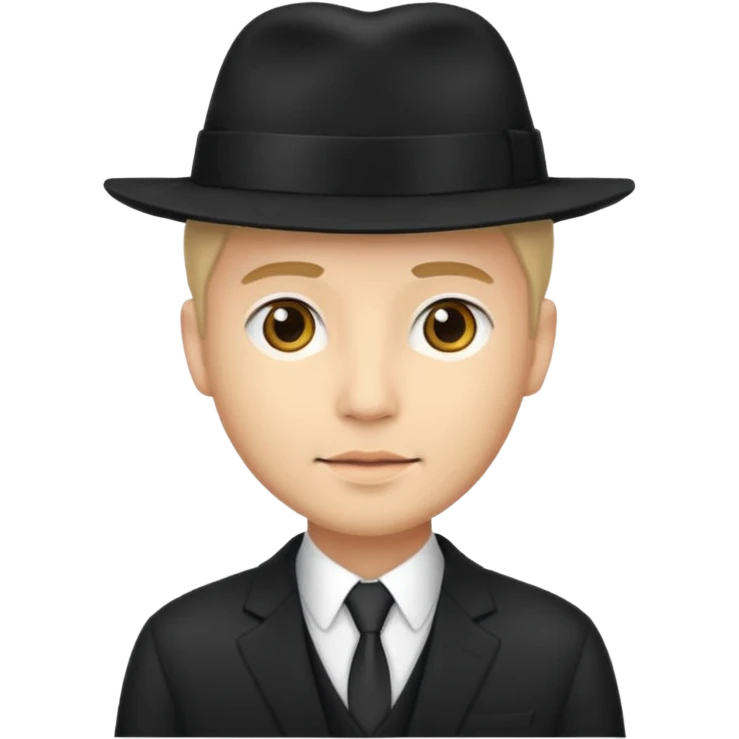 new yorker with hat and suit, black, light skin guy emoji
