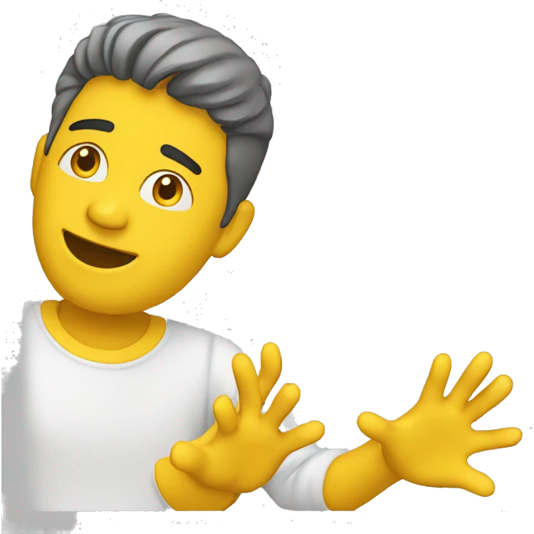 Yellow man (full body) (hands raised) (side view) emoji