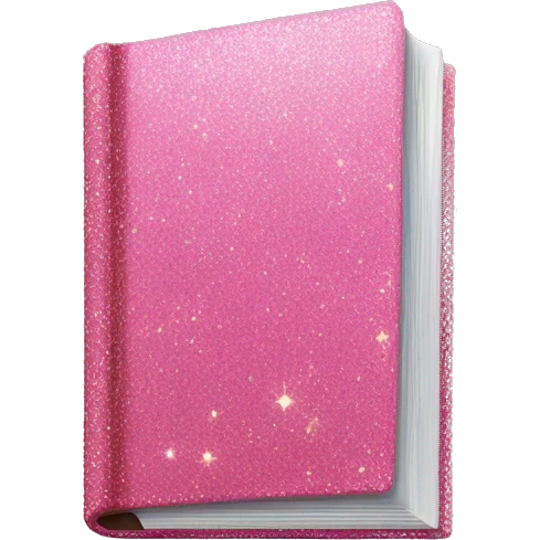 Pink skinny book with glitter  emoji
