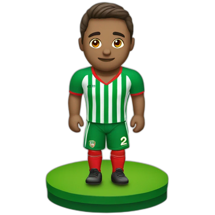 Jugador de fútbol camiseta verde con rayas roja emoji