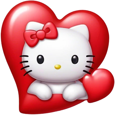cute red hello kitty heart emoji