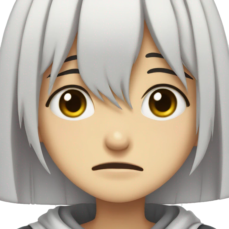anime girl crying face covering mouth  emoji