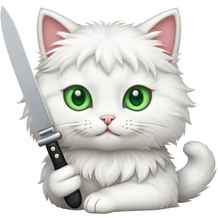 cute cat with a knife emoji