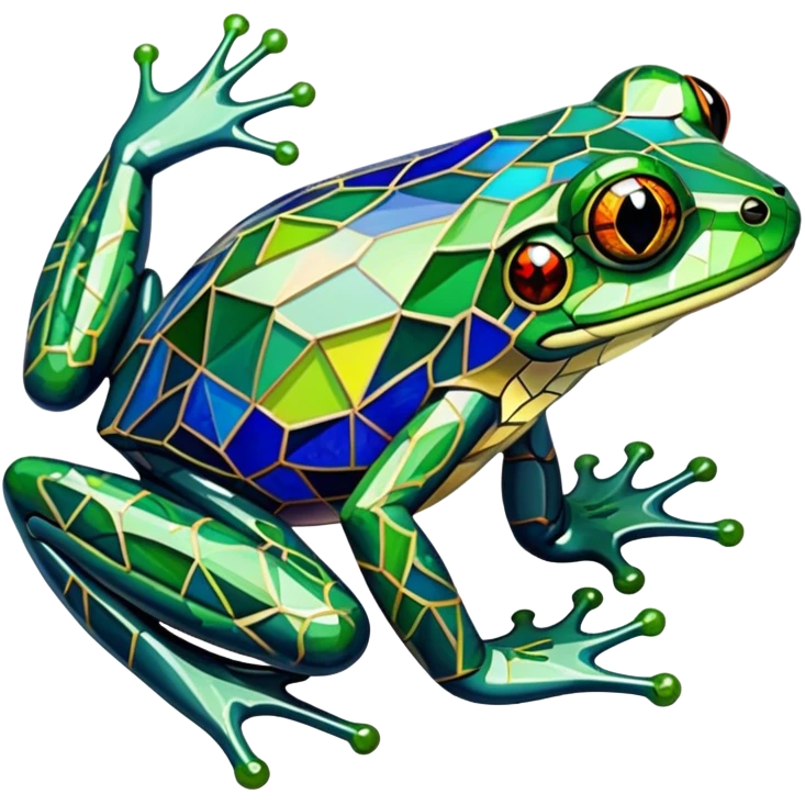 Stained glass frog emoji