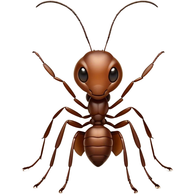 Cinematic Industrious Ant Portrait Emoji, Poised and diligent, with a tiny, meticulously detailed body in earthy tones, sharp, observant eyes and agile limbs, Simplified yet precise and sophisticated features, highly detailed, glowing with a soft, natural luminescence, high shine, intelligent and determined, stylized with an air of hardworking resilience, focused and alert, soft glowing outline, capturing the essence of a watchful ant that appears ready to march out of the screen with effortless precision! emoji