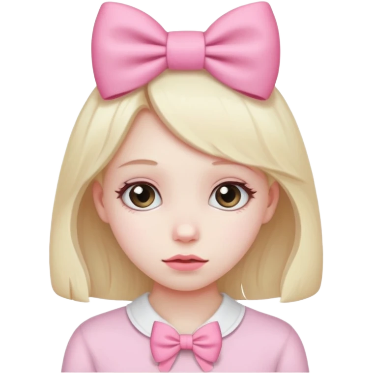 shy girl wearing a bow emoji