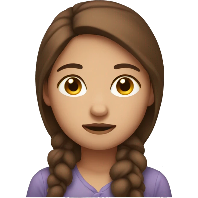 sleep girl brown hair  emoji