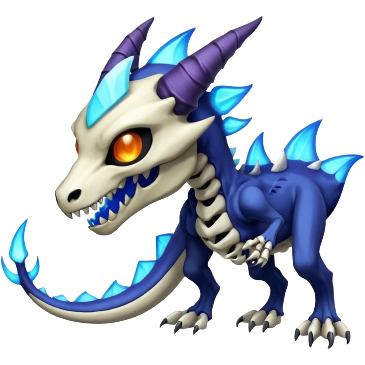 Shiny Bioluminescent Evil Glowing Ethereal Eldritch Marowak-Duskull-Darkdramon-fusion emoji