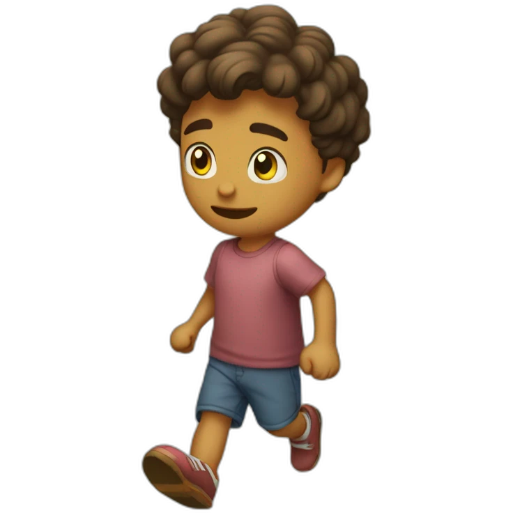 Um menino correndo que nem um doido  emoji