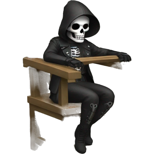 Caveira sentada na cadeira  emoji