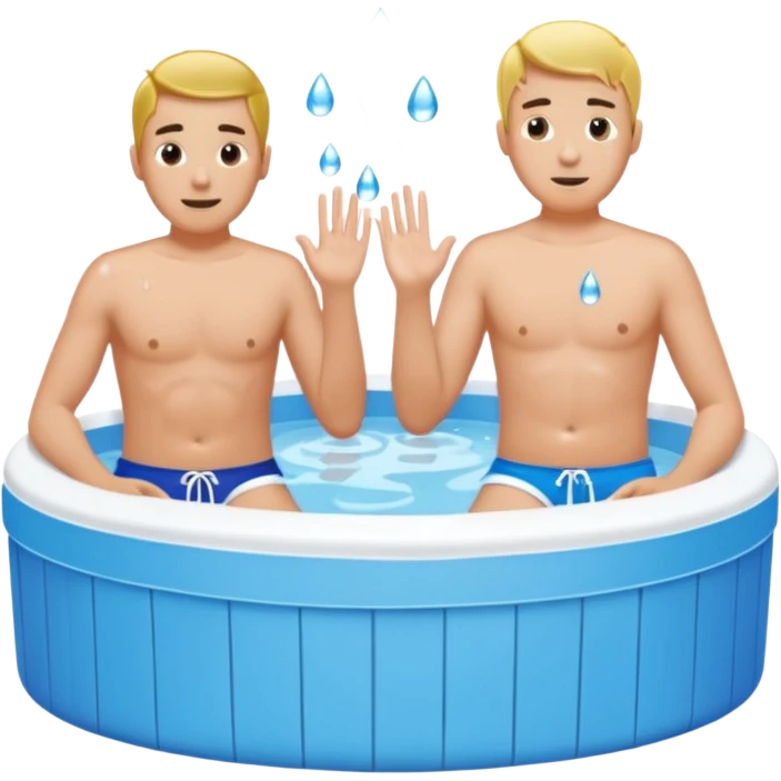 Two guys in the hot tub 5 ft apart because they’re not gay emoji