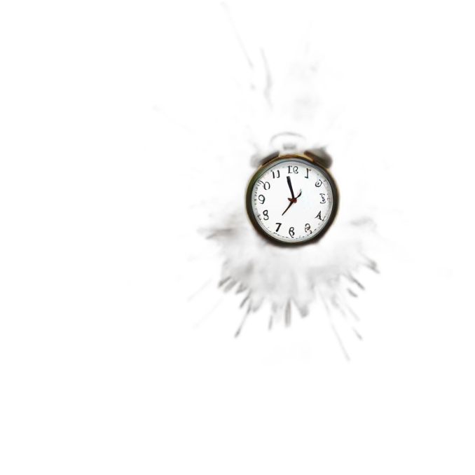 Clock exploding emoji