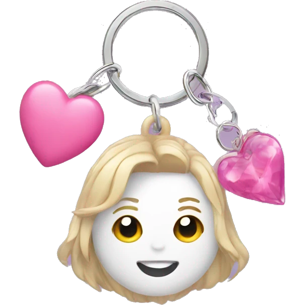 keychain with pink charms emoji