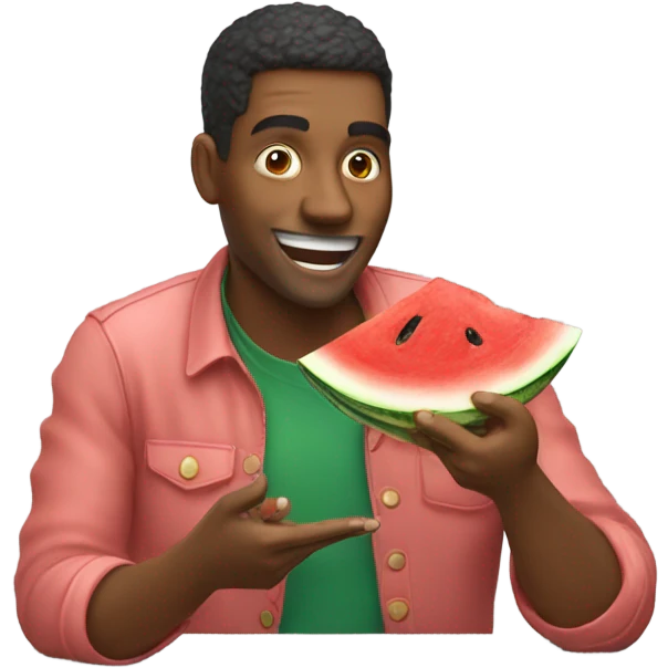 Man eating watermelon  emoji