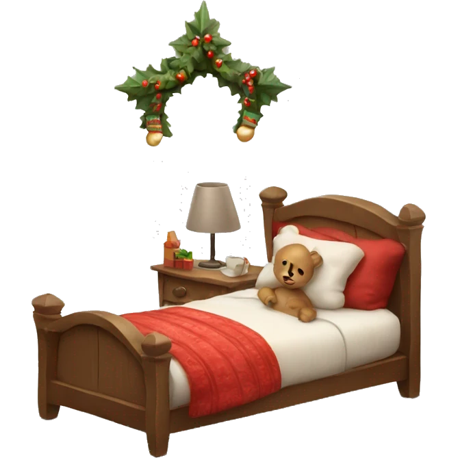 cozy christmas bed  emoji