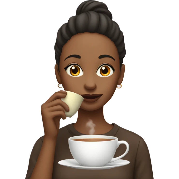 Girl sipping tea emoji