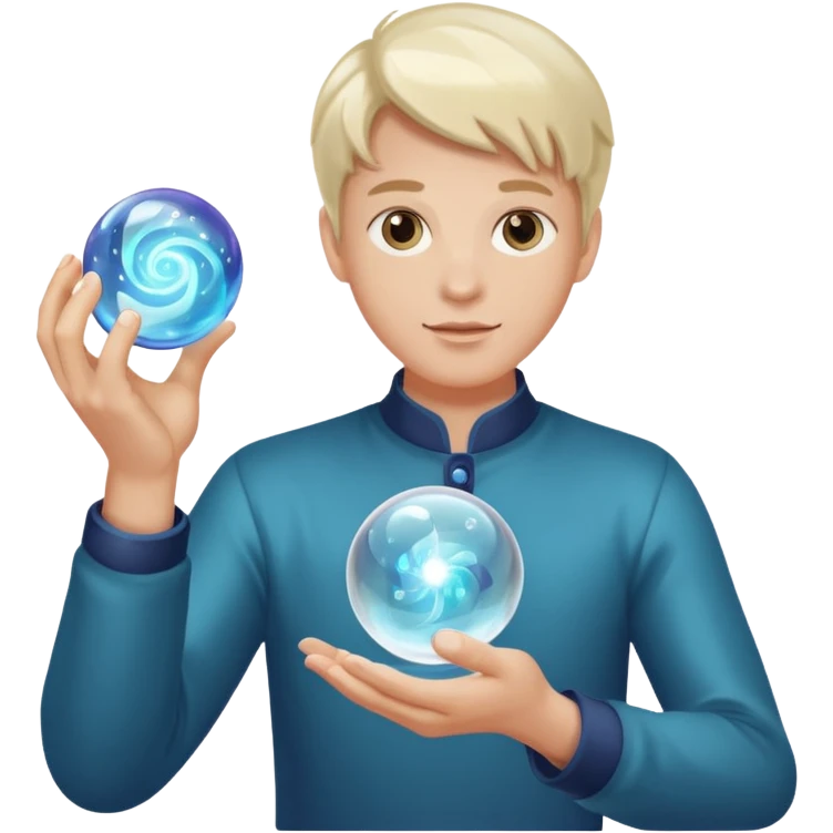 Medium holding magic glass ball emoji