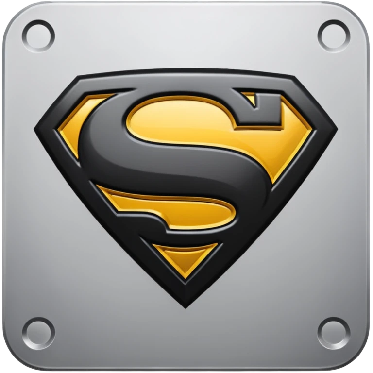 Superman Symbol Man of Steel black emoji