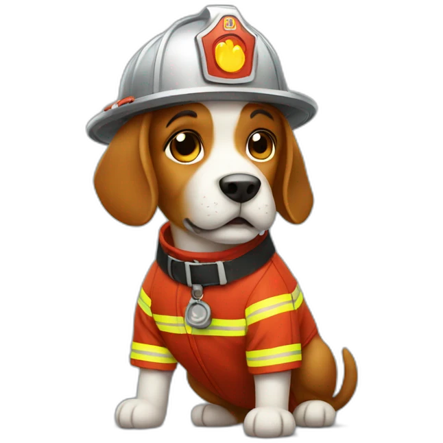 A dog as a fireman emoji