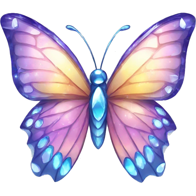 Shiny sparkly Crystal glass butterfly emoji